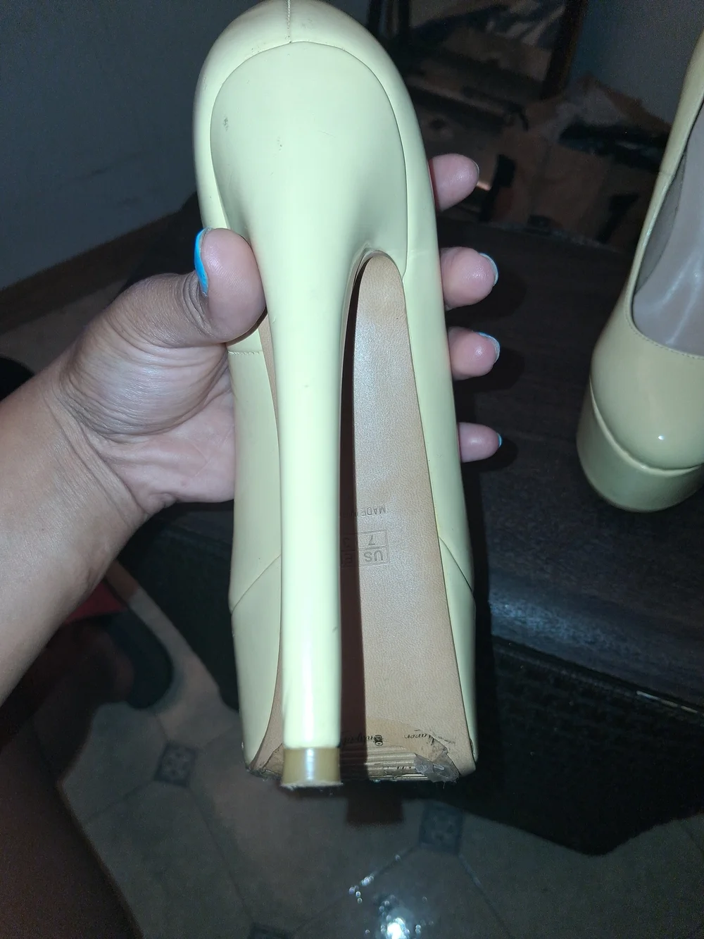 Classic Women's Platform Pumps in Pale Yellow - Designer Style
